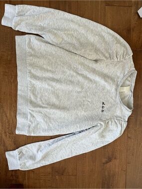 H&M Light Gray Crewneck Sweatshirt with Script Detail